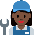 👩🏿‍🔧 woman mechanic: dark skin tone display on Twitter